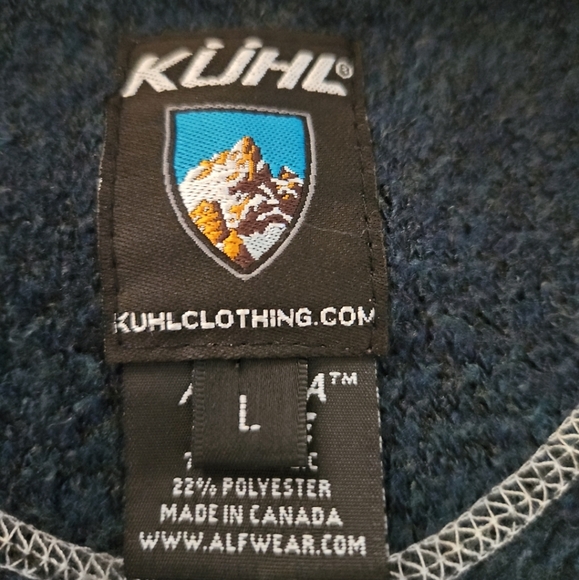 Kuhl Mens Navy Blue Alpaca Fleece Full-Zip Warm Ourdoor Sweater Kashmira L - Picture 8 of 11